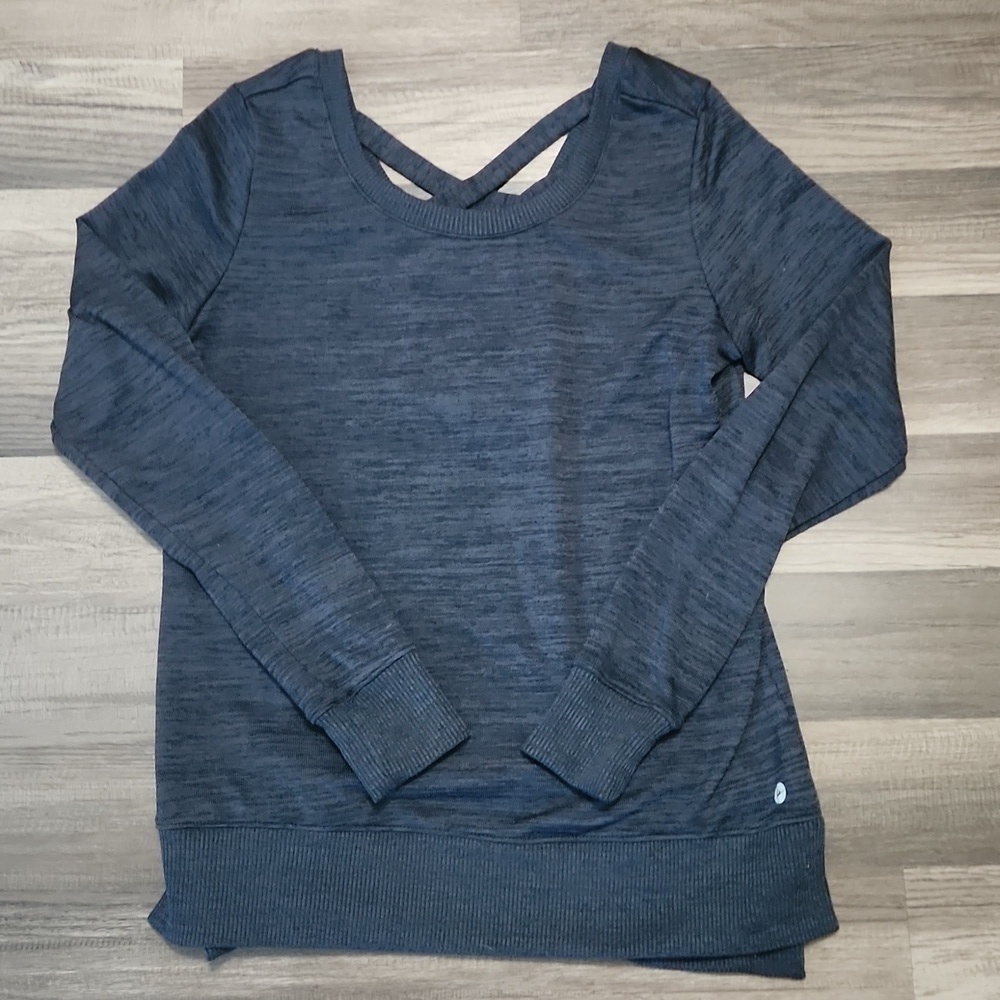 90 degree by Reflex Criss Cross Back Sweatshirt Size Small  Dark Gray